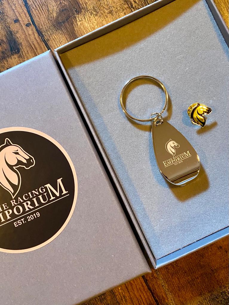 Keyring Bottle Opener & Enamel Pin Badge Gift Set